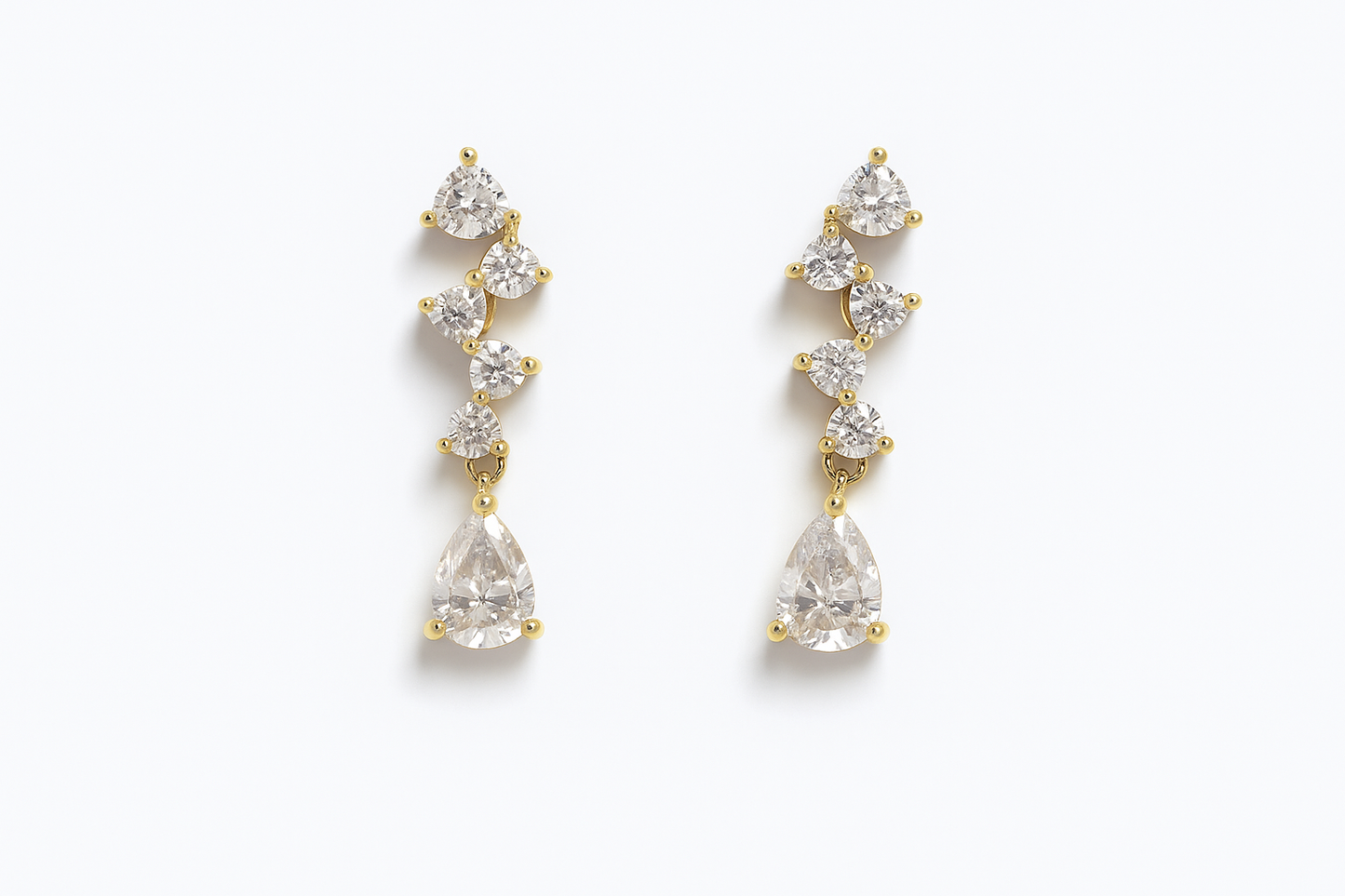 Gold and Diamond Dangle Earrings