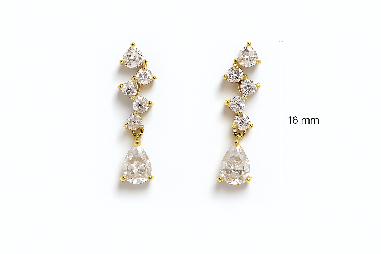 Gold and Diamond Dangle Earrings