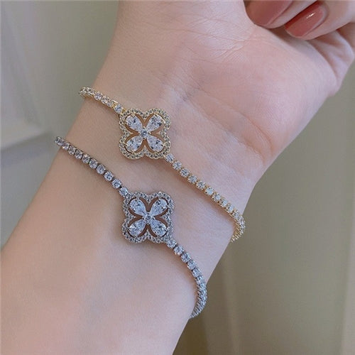 DB72 High-grade micro-inlaid zircon flower bracelet