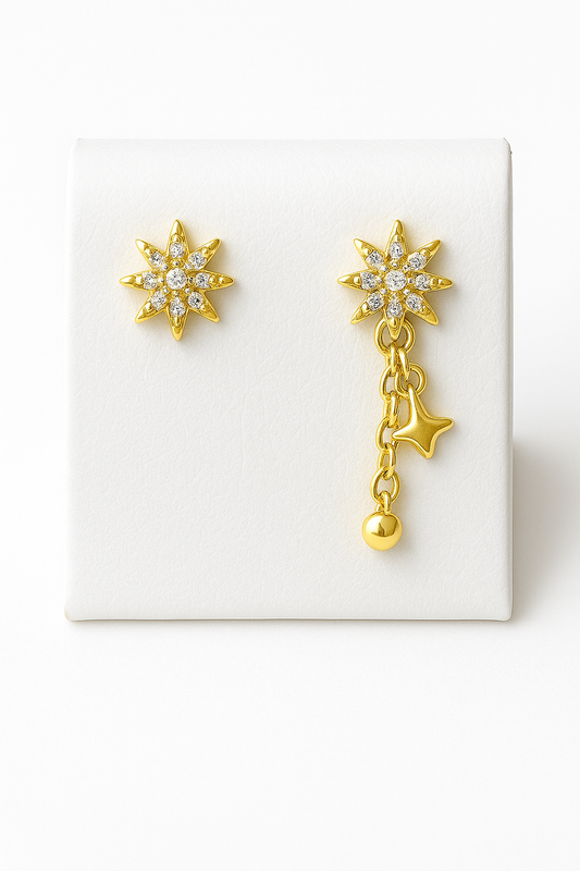 Earrings with Elegant Gold Stars