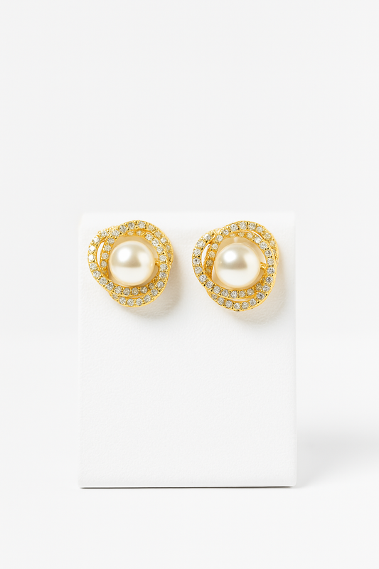 Elegant Gold and Pearl Earrings