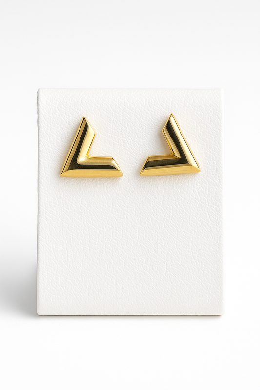 Gold V Earring